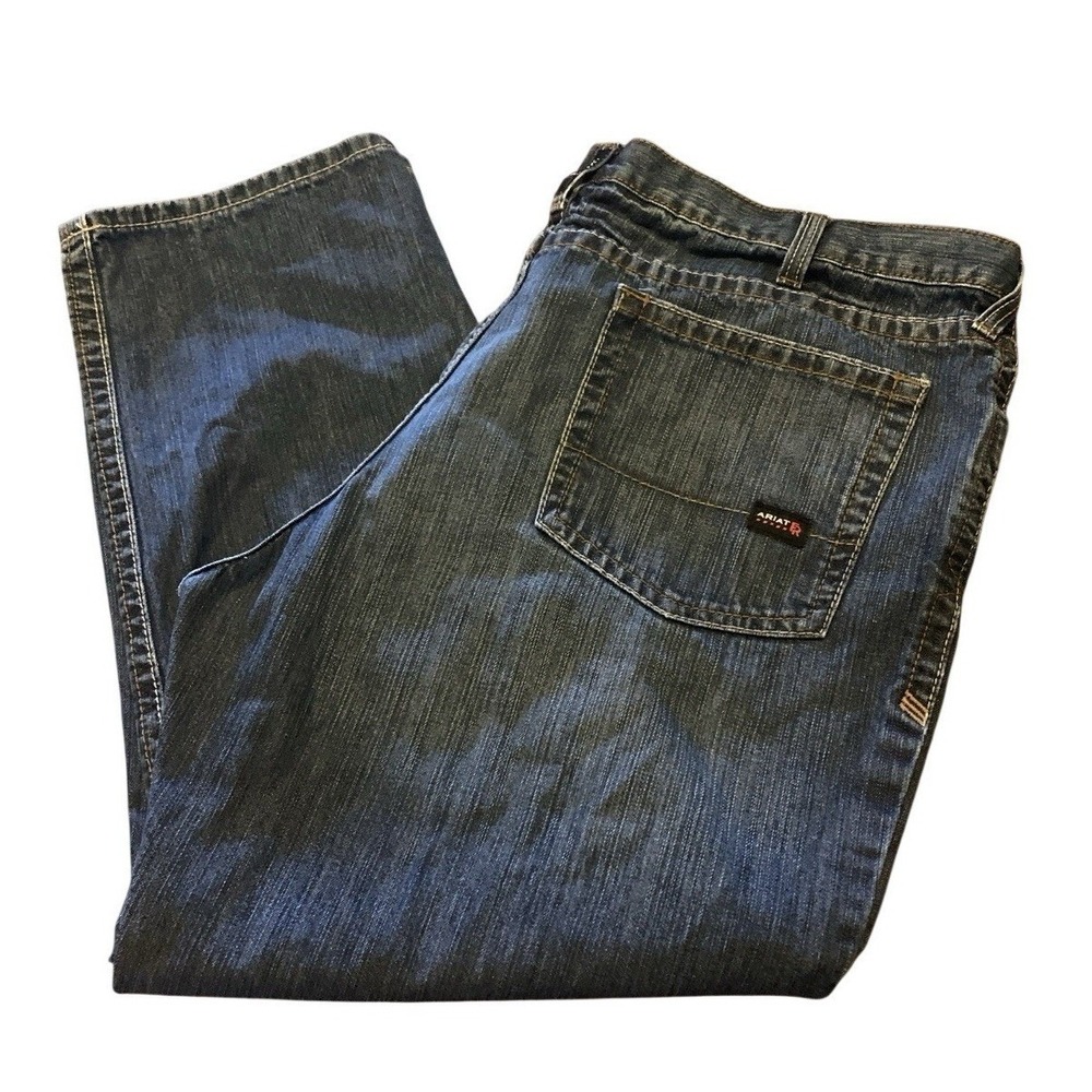 Ariat FR M3 Loose Straight Blue Jeans Men's 47x29 Cat 2 Work Flame Resistant